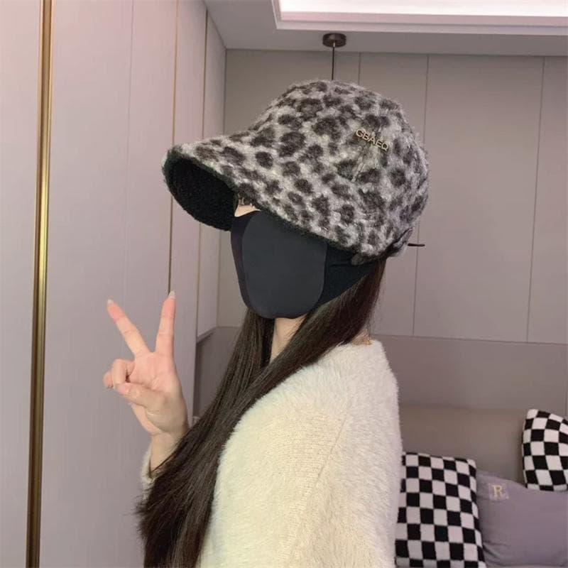 ヒョウ柄 ふわもこ もこもこ バケットハット