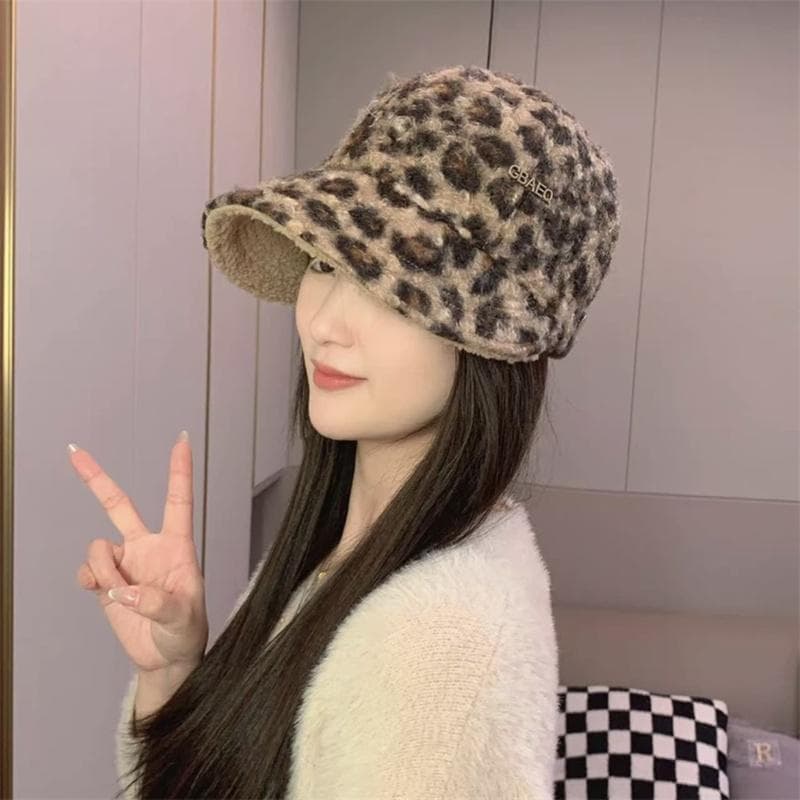 ヒョウ柄 ふわもこ もこもこ バケットハット