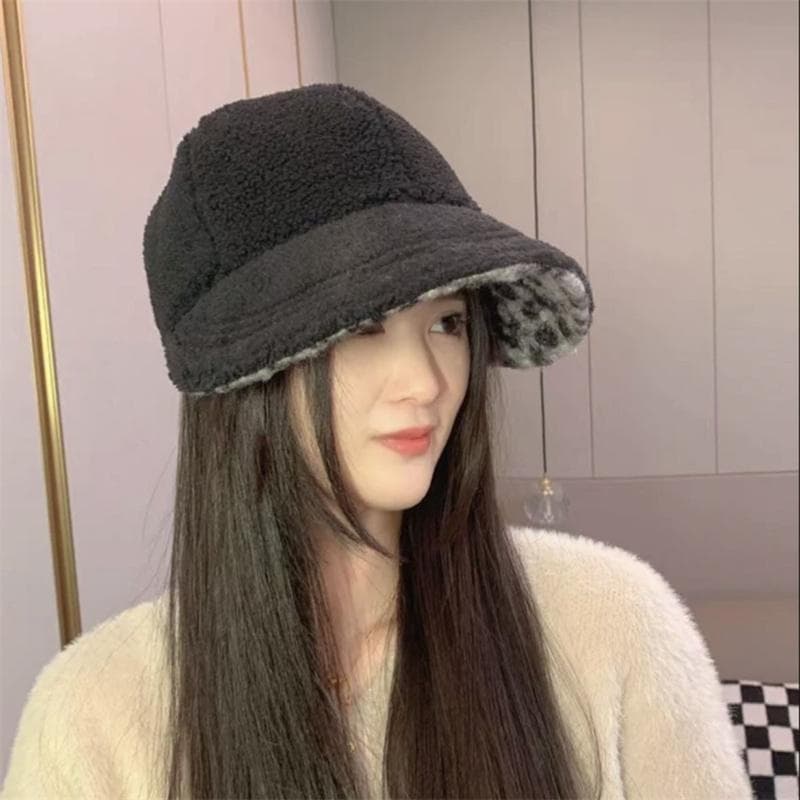 ヒョウ柄 ふわもこ もこもこ バケットハット