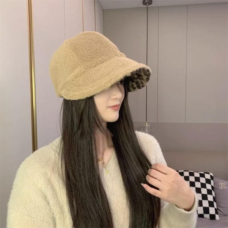 ヒョウ柄 ふわもこ もこもこ バケットハット