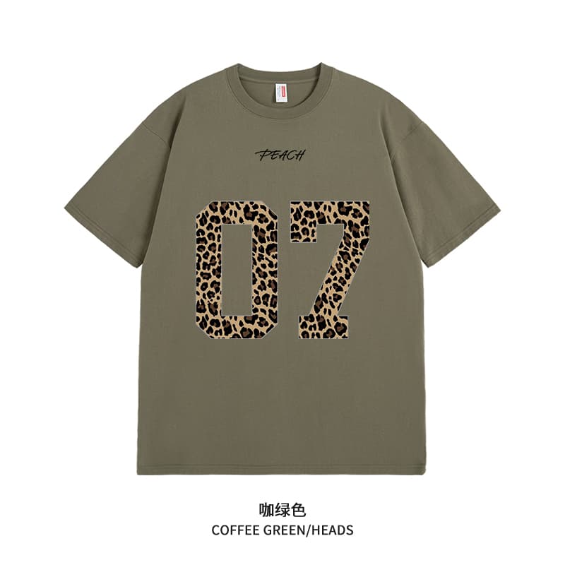 ヒョウ柄 数字柄ヒョウ模様ビッグトップス