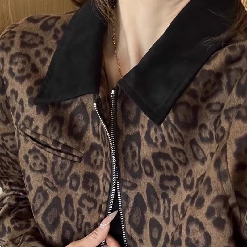 クラシカルヒョウ柄ブルゾン