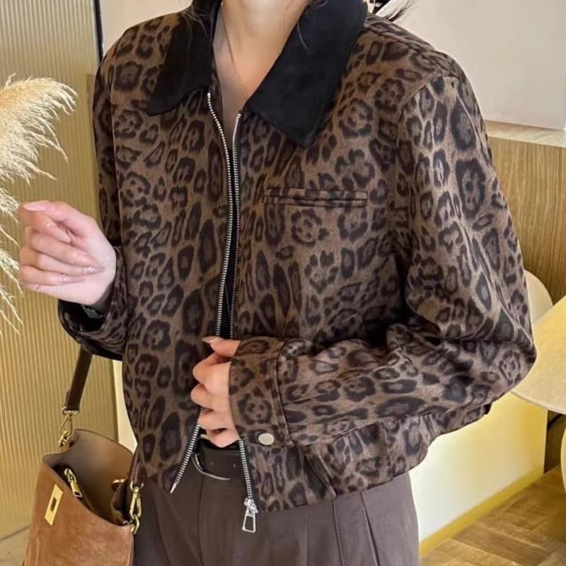 クラシカルヒョウ柄ブルゾン